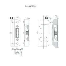 Zaczep bez magnesu 112x24mm mosiądzowany Half Round do Mediana Evolution i Centro