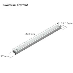 Nawiewnik TRYKVENT 283mm czarny wpuszczany
