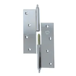 Zawias do drzwi 120x80mm mosiądz chrom mat rozłączny LEWY (pl) mod. 1007