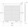 Kratka wentylacyjna 200x200x0,8mm złoty mat przykręcana mod.3 DIS