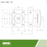 Zasuwka zamek nawierzchniowy 50x70mm nikiel mat mod. 388