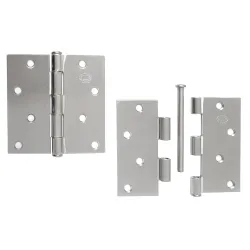 Zawias do drzwi 101,6x101,6mm stal chrom mat splatany 2szt. mod.1010